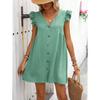 Summer Sexy Women's Cross-border Sleeveless Solid Color Dress