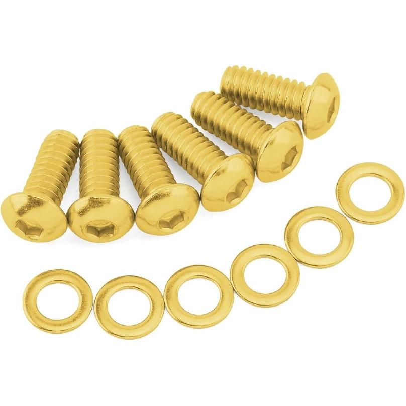 

Motorcycle Stainless Derby Cover Screw Bolt & Washers Compatible With Harley Touring Dyna Softail Sportster XL883 1200 2004-2022(Gold) золотой