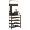 Clothing Rack with Shoe Shelf Brown Oak Effect 70 X 34 X 184 Cm