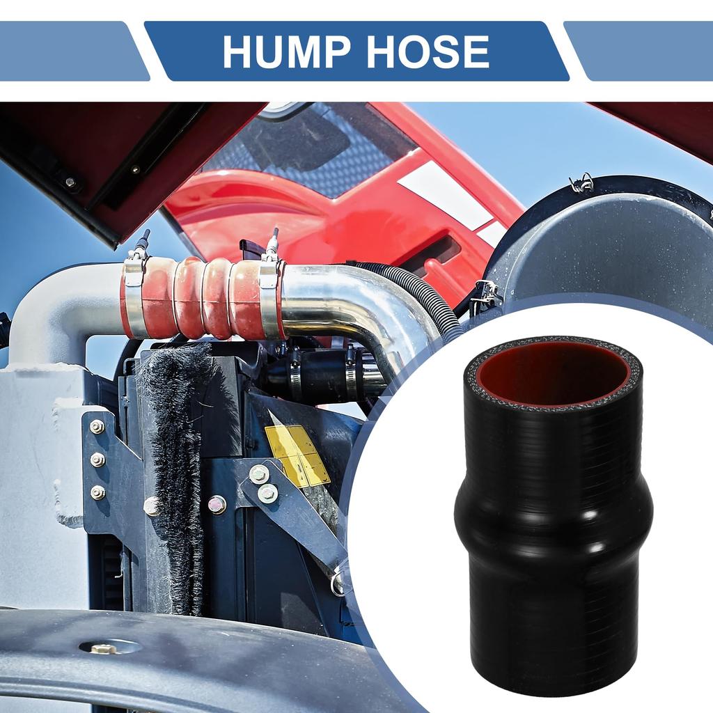 X AUTOHAUX 1 Stück 45mm/1.77" 102mm/4.02" Länge Schwarz Rot Auto Silikonschlauch Buckelschlauch Schlauch Universal