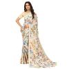 Rangita Women Floral Printed Georgette Saree With Blouse Piece - Off White (SIZE 5.5 MTR)