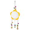 Chicken Mirror Toys Wood Chicken Hanging Mirror Toys with Bell for Chicken Stuff Parakeet Bird Playing