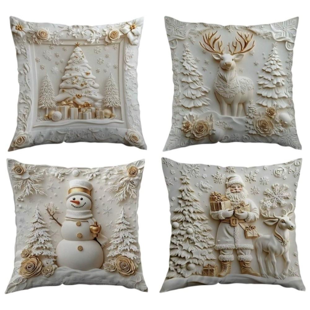 Santa Claus Christmas Pillow Cover Christmas Tree Santa Pillow Cover  Home Decor
