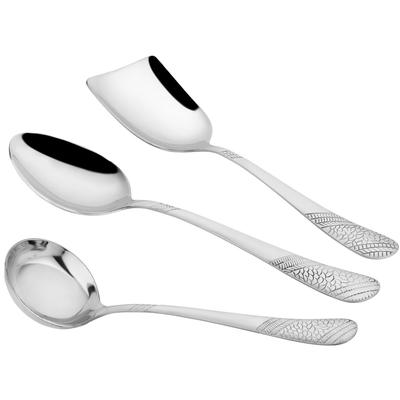 3 Pieces Stainless Steel Serving Spoons Set for Dining Table/Kitchen, 1.8 Mm Heavy Gauge