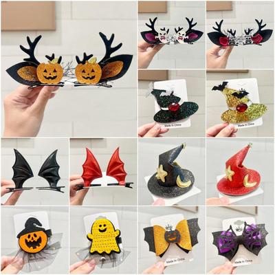 2025 Halloween Haarspangen: Kinder Kürbis & Geist Partyzubehör
