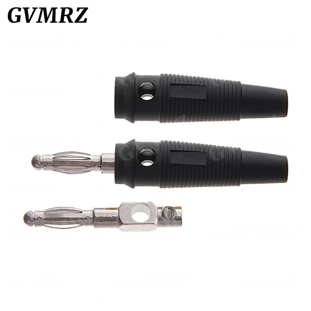 5PCS 4MM Banana Plugs Connector Solderless Video Musical Speaker Stackable Cable Wire Pin Banana Plug Connectors Red Black Blue