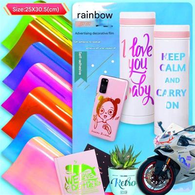 20x50cm Glitter/Laser Metallic/Holographic Rainbow/Sequins/Stripe Heat Transfer Vinyl Film Iron On T-shirts Hat Decor For Cut