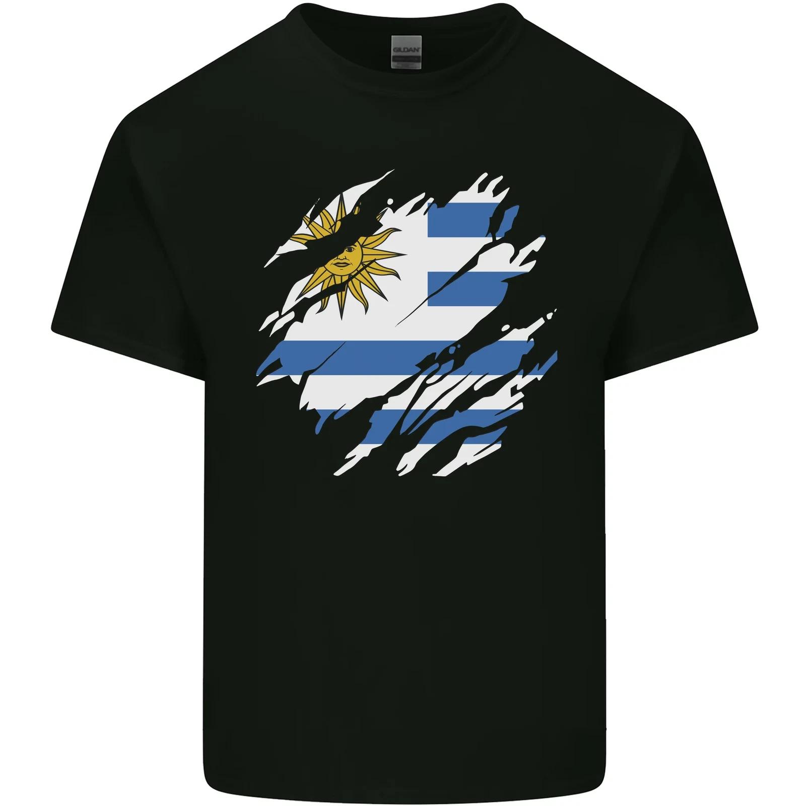 Torn Uruguay Flag Uruguayan Day Football Kids T-Shirt Childrens M