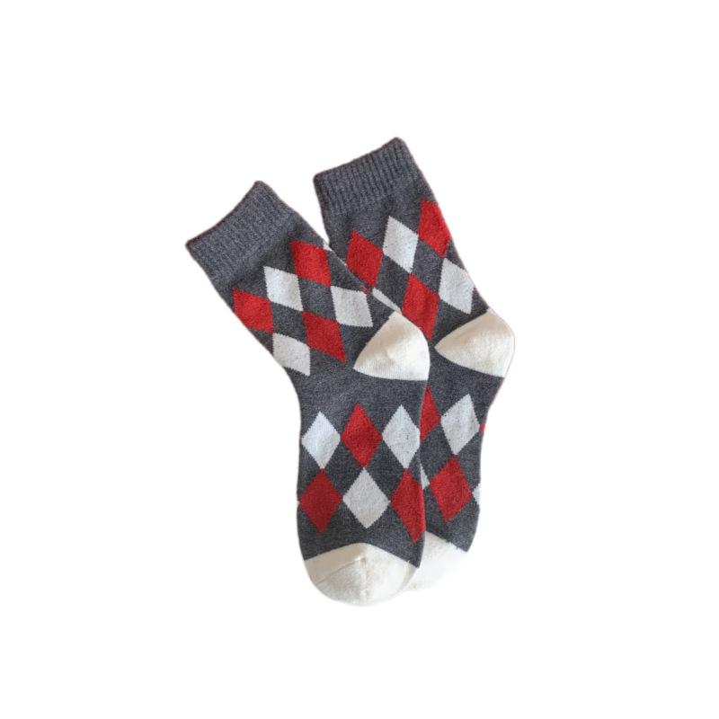 Cashmere Socks Women'S Thickened Warm Medium Tube Socks Wedding Natal Year Ankela Red Socks