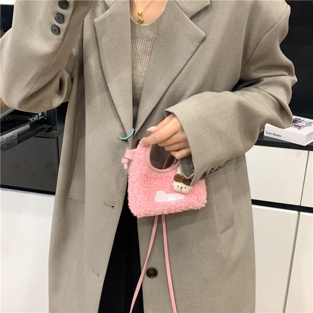 Cute Furry Handbag Rabbit Mini Shoulder Bag Creative Plush Crossbody Bag  Autumn Winter
