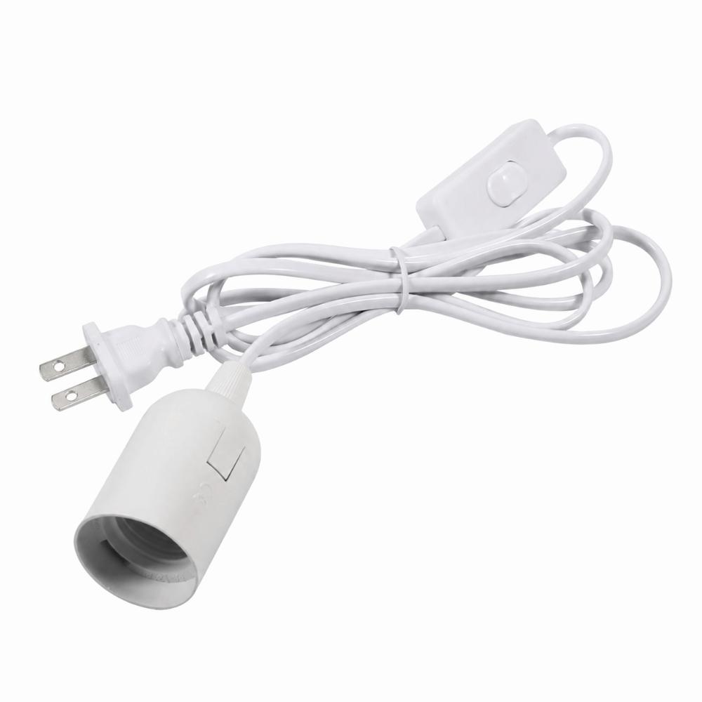 2PCS E27 Base Light Socket Holder Plastic Material Bulb Socket Adapter Hanging Lamp Kit Indoor Use