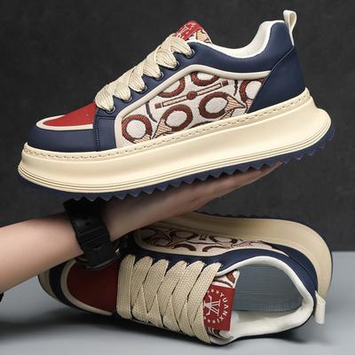 Herrenschuhe große Größe Frühling neue Mode vielseitig bequem weiche Sohle Low-Top Board Schuhe ethnischer Stil Stickerei Farbabstimmung Freizeitschuhe