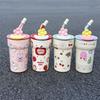 Straw Bingba Cup Cute Thermos Cup Girls High Value Student Cold Water Cup Cute Office Double Drink