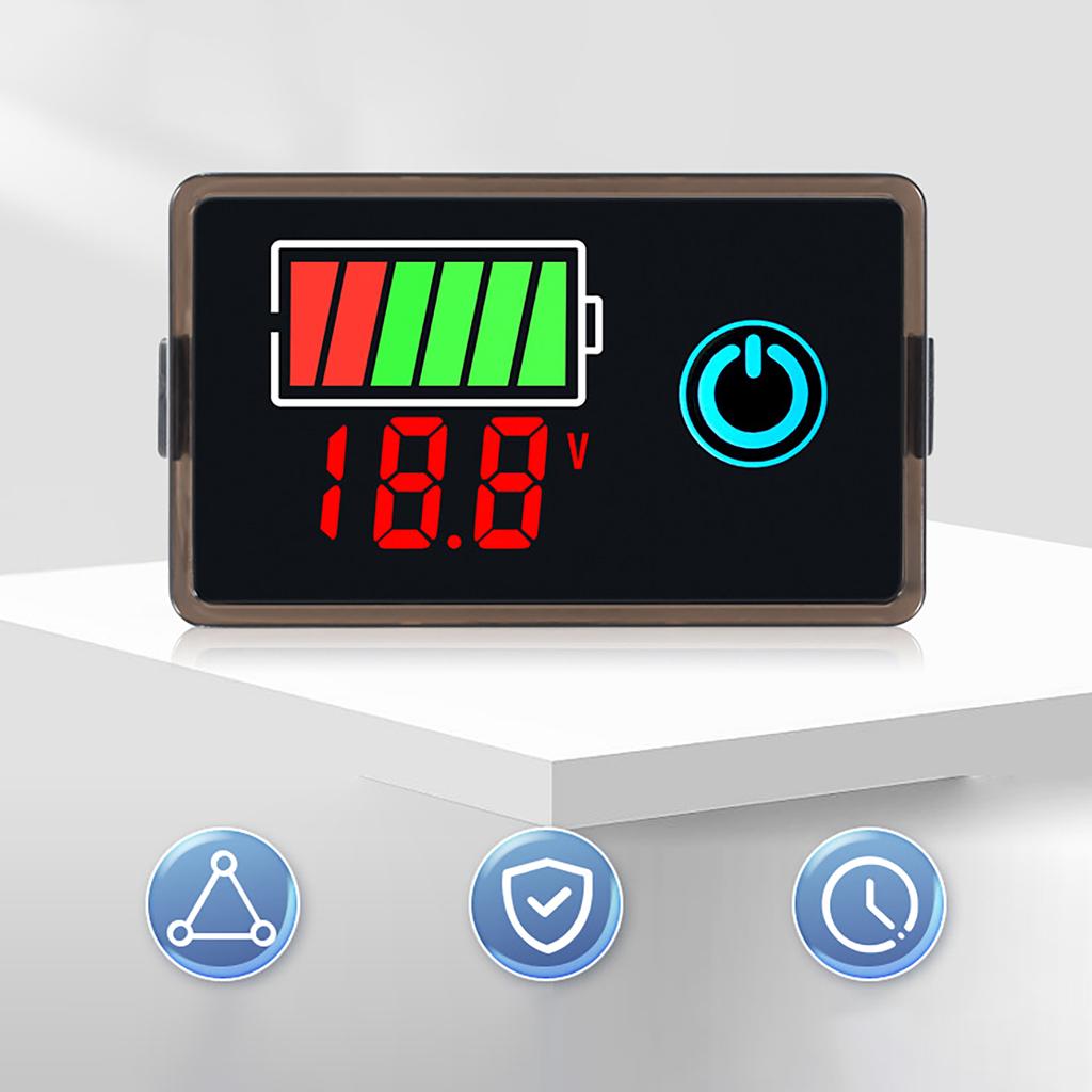 Digital Voltage Battery Meter LCD Display Voltmeters Tester Instrument for 8-100V Vehicle Boats Marine Home Appliances