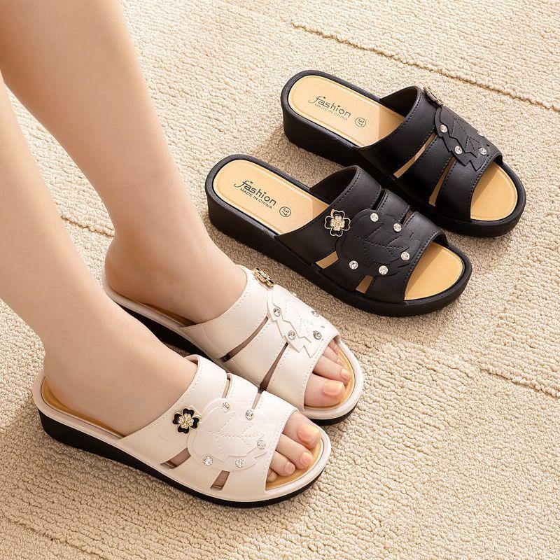 Spring fashion casual women's drag home non-slip versatile women's slope high-heeled slippers