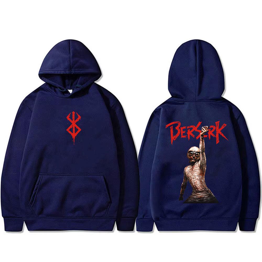 Anime Berserk Guts Hoodie Retro Manga Skull Knight Gatsu Griffith Zodd Sweatshirt Men's Fleece Hoodies
