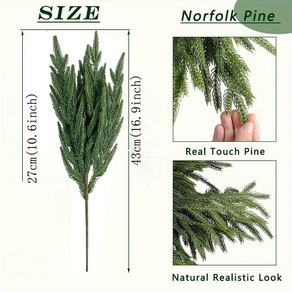 

Artificial Norfolk Pine Needles Single Stem Soft Rubber Realistic Feel Christmas Home Decoration Ornament зелений