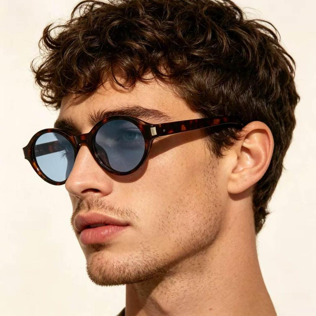 New European and American simple casual versatile round frame personalized trend men's and women's sunglasses outdoor travel sunglasses