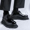 Fashion Trendy design men's style leather shoes Classic black  A trend with personality man Party Leisure outdoor activity shoes