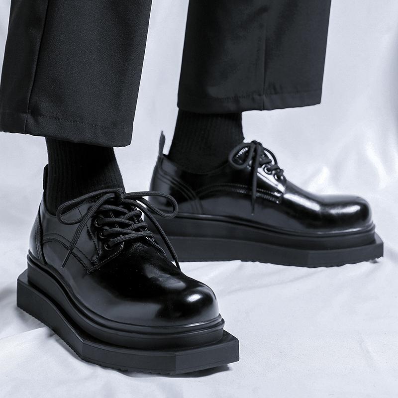 Fashion Trendy design men's style leather shoes Classic black A trend with personality man Party Leisure outdoor activity shoes