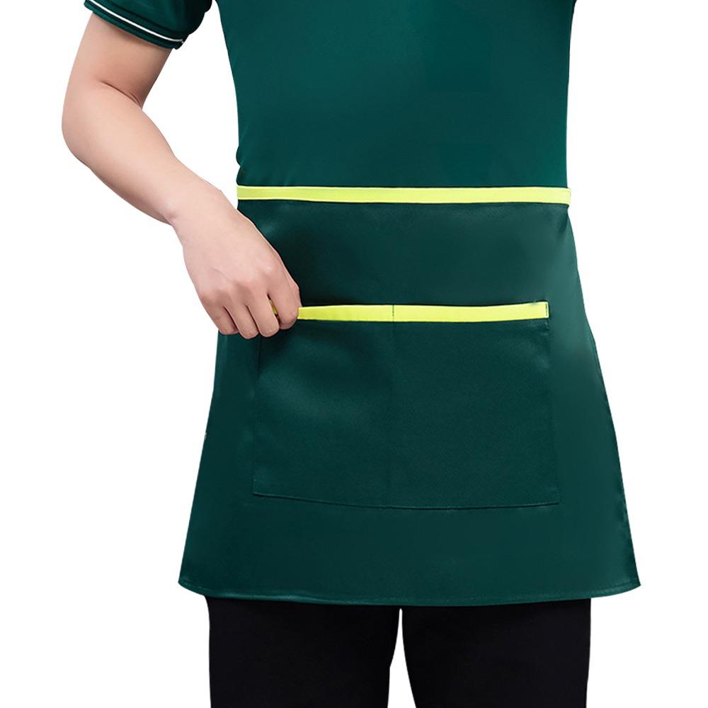 Taller Waiter Kitchen Apron With Pockets Restaurant Apron Fashion Waterproof Apron  Restaurant Use