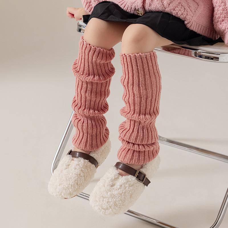 2025 Children's Vertical Stripe Over-the-Knee Leg Warmers - Breathable Spring/Summer Knitted Knee Pads and Scrunchy Long Socks for Girls.