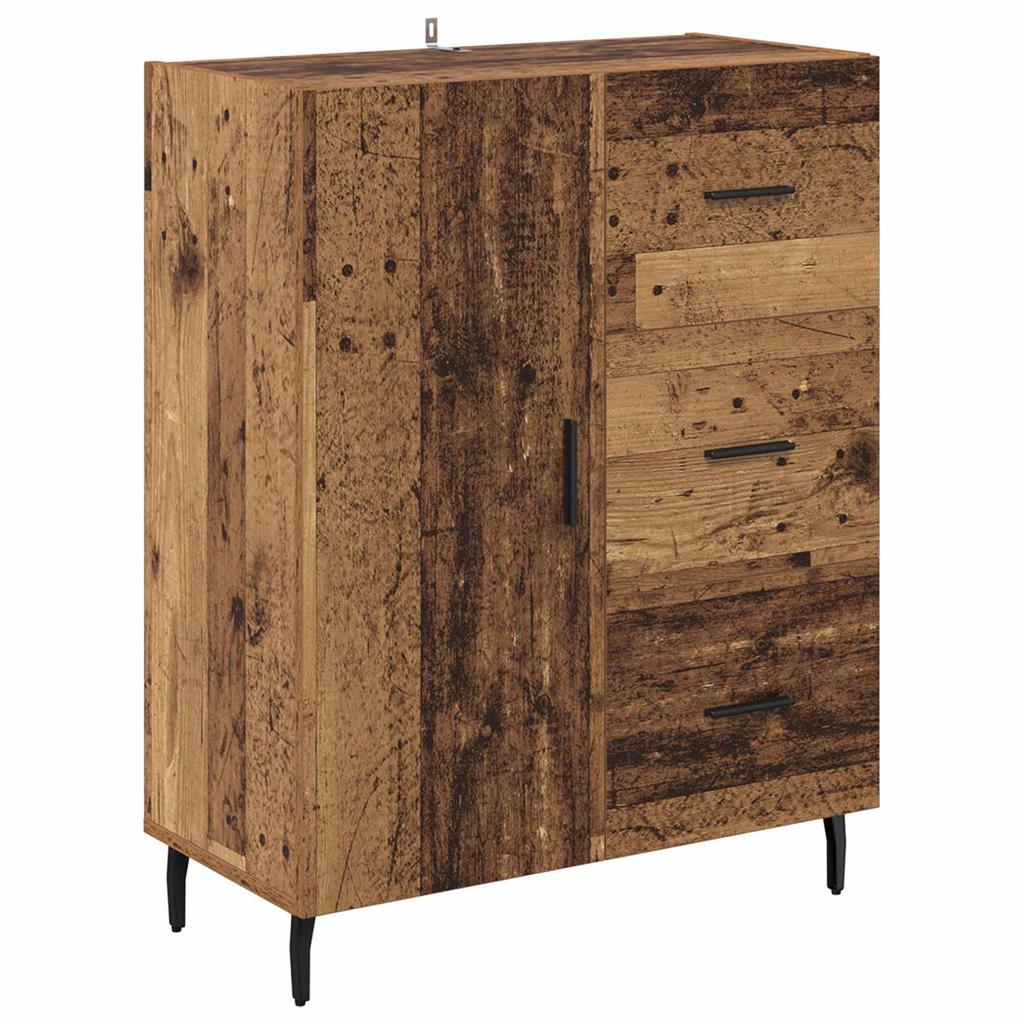 Highboard with Drawers 2 pcs Reclaimed Wood Effect Particleboard