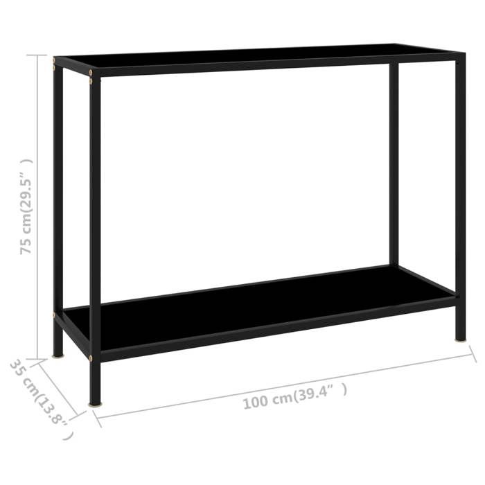 VidaXL Table console Noir 100x35x75 cm Verre trempé 322836