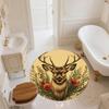 Deer Antler Flowers,Round Area Rug,Carpet Rug for Living Room Bedroom Sofa Playroom Decor,Non-slip Floor Mat