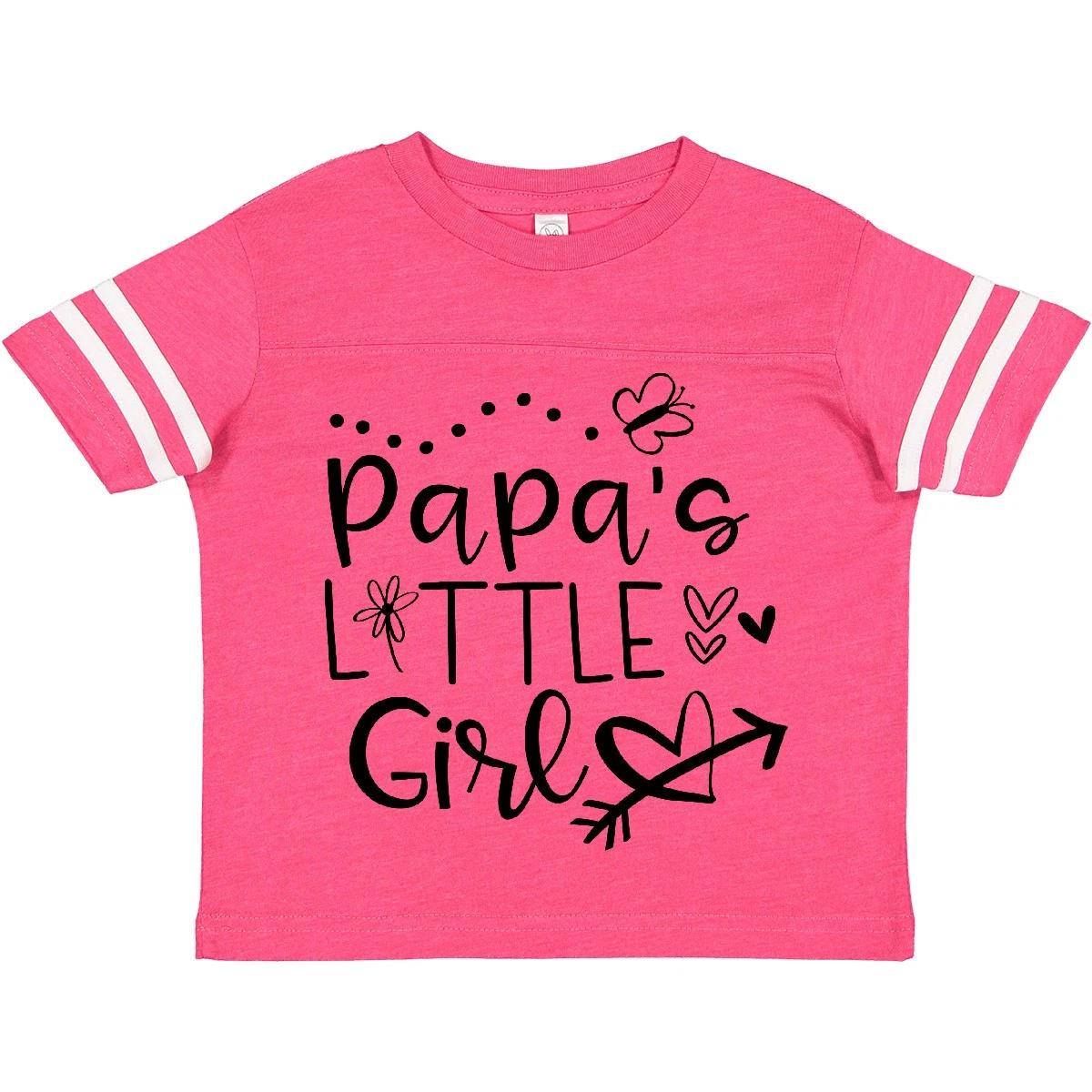 

Inktastic Papa s Little Girl With Hearts Flower And Butterfly Toddler kids boys T-Shirt 160