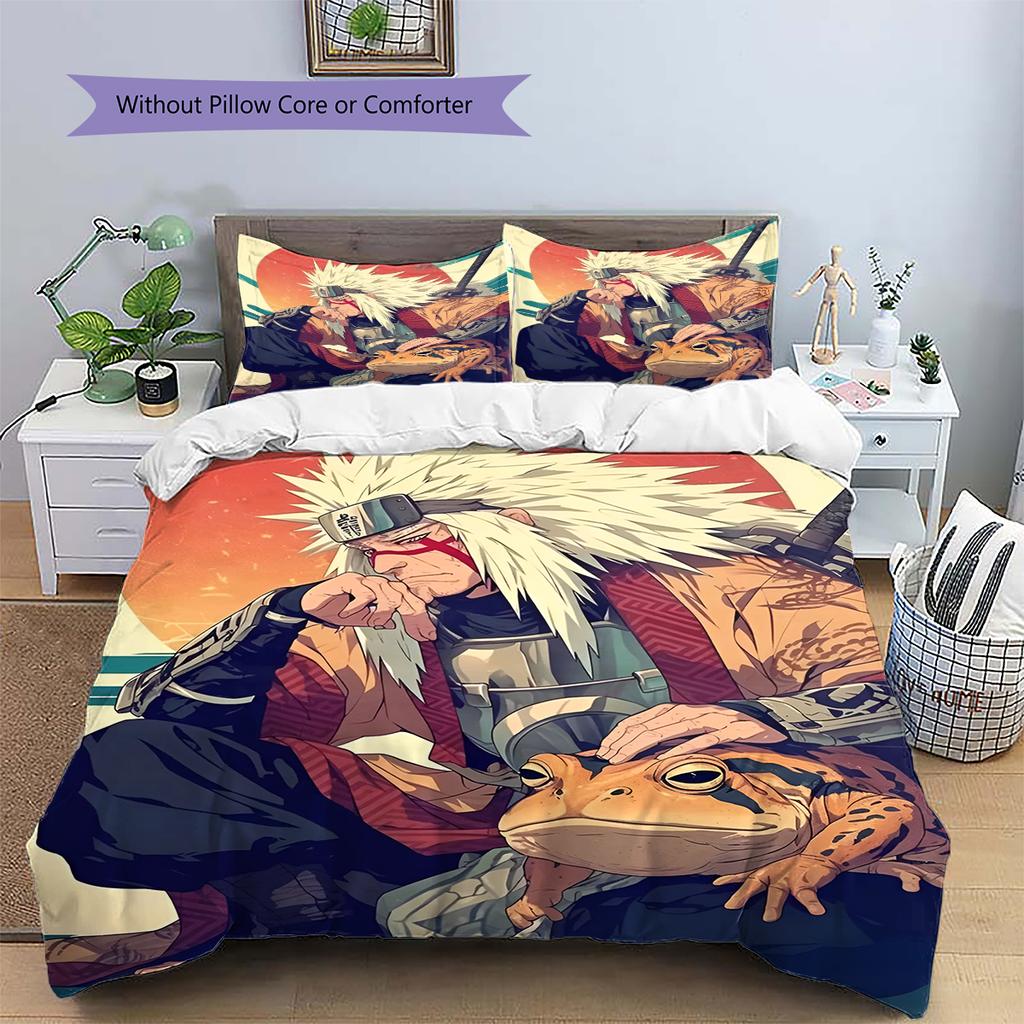 Pościel z wzorem kreskówkowym Zestaw kołdry Poszewka na kołdrę Poszewka na poduszkę Dekoracja domu Prezent urodzinowy (1 * poszwa na kołdrę + 2 * poszewki na poduszki, bez rdzenia)