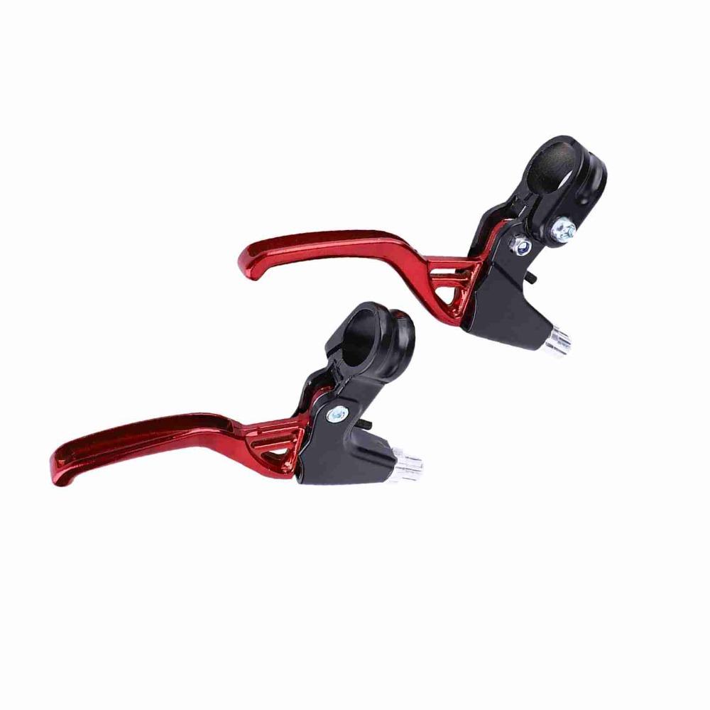 1 Pair Aluminum Alloy Bicycle Brake Levers 4 Finger Grip Universal Fit Bike Brake Handle Lightweight 2.2cm Diameter