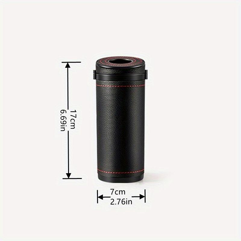 1pc Portable Leather Creative Cylindrical Tissue Box, Safe Window Breaking Multifunctional Tissue Cup, Car Interior Accessories