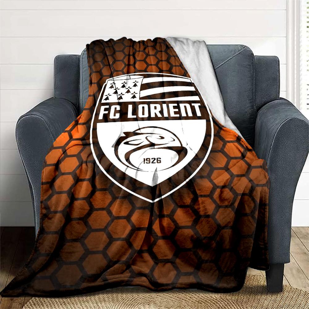 FC Lorient Print Flannel Blanket High Quality Warm Comfortable Cover for All Seasons Perfect for Gifts Home Decor