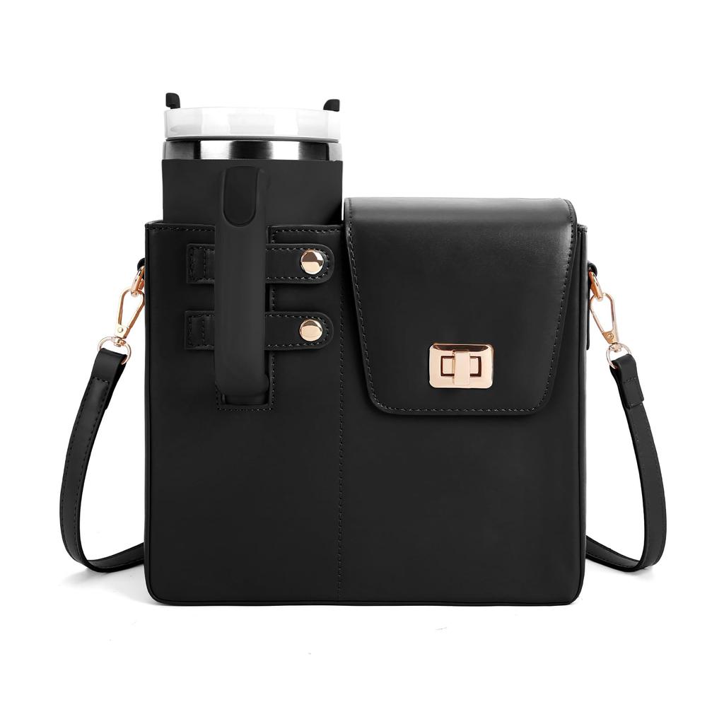 Purse Cup Holder Bag with Strap- Outdoor Portable Crossbody Water Bottle Storage Bag for Stanley Cup Tumbler 40 oz