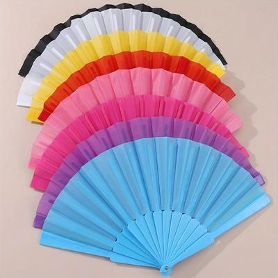 Chic Solid Color Folding Fan - Perfect Gift for Friends, Family & Classmates