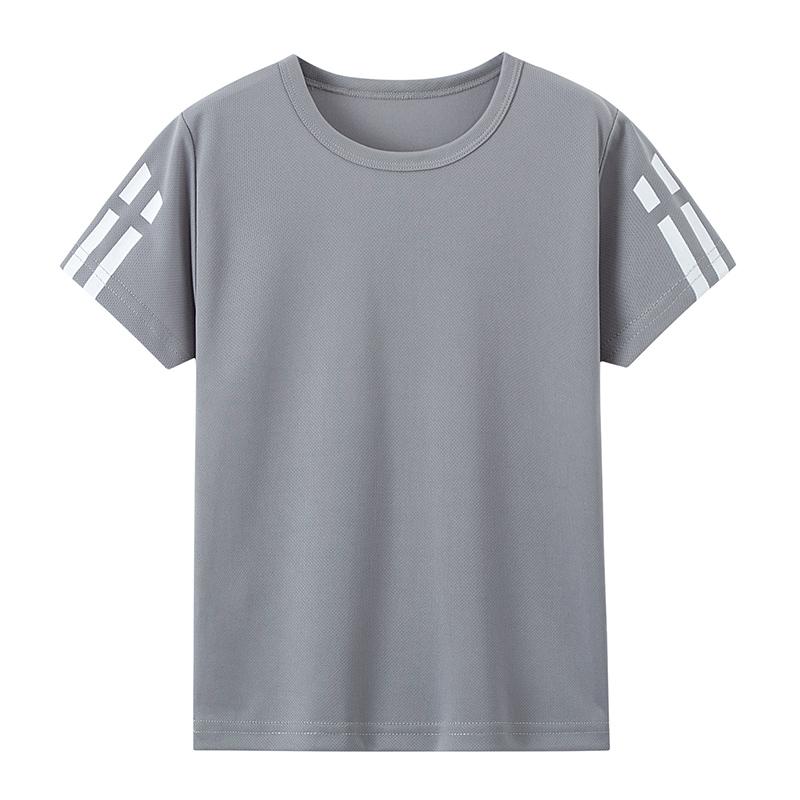 

Детская летняя спортивная футболка с коротким рукавом, быстросохнущая, однотонная, универсальная, повседневная, большого размера, для мальчиков и девочек, для бега, футболка 100