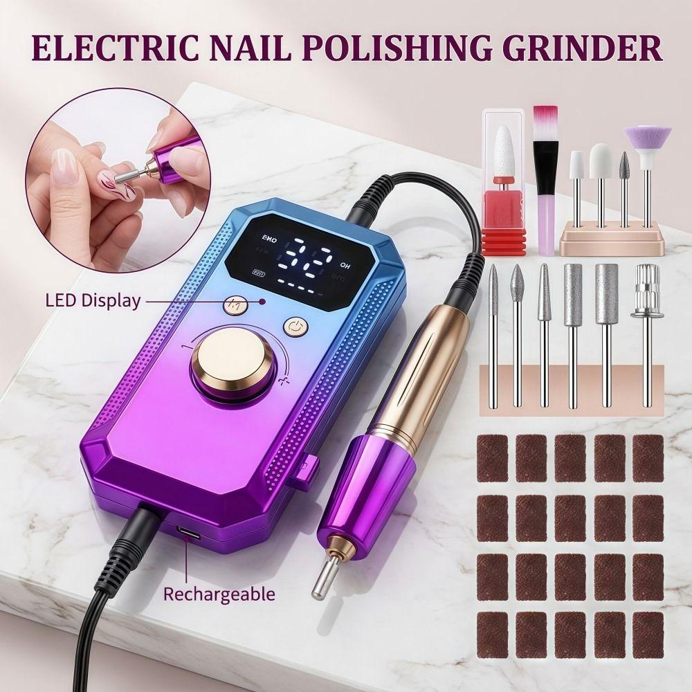 LED Display Electric Nail Polishing Grinder Rechargeable Nail Grinder Nail Tools