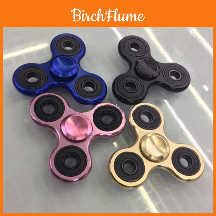 Lega di Alluminio Premium Tri-spinner Cuscinetto Silenzioso Metallo Giocattolo Fidget Sollievo dallo Stress