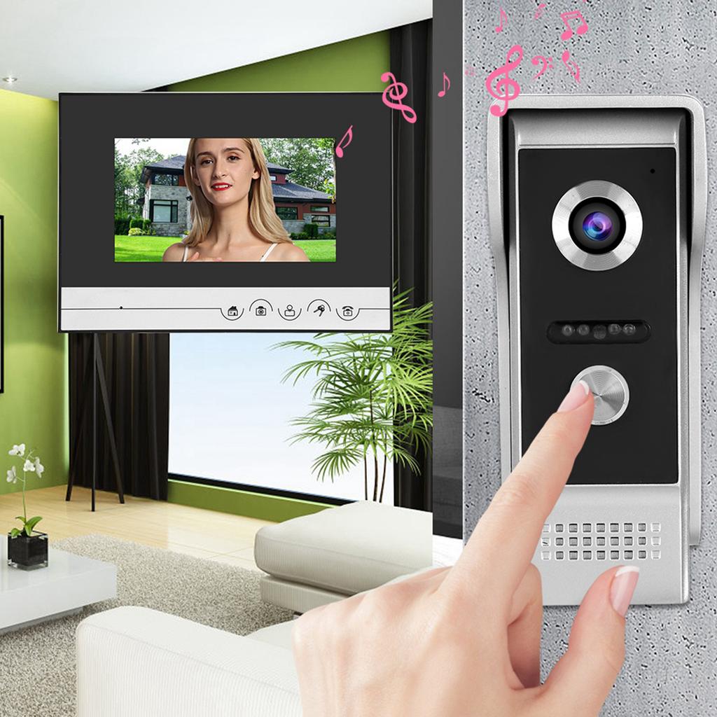 7in TFT Video Intercom Doorphone System Intelligent Access Door Camera 110‑240V