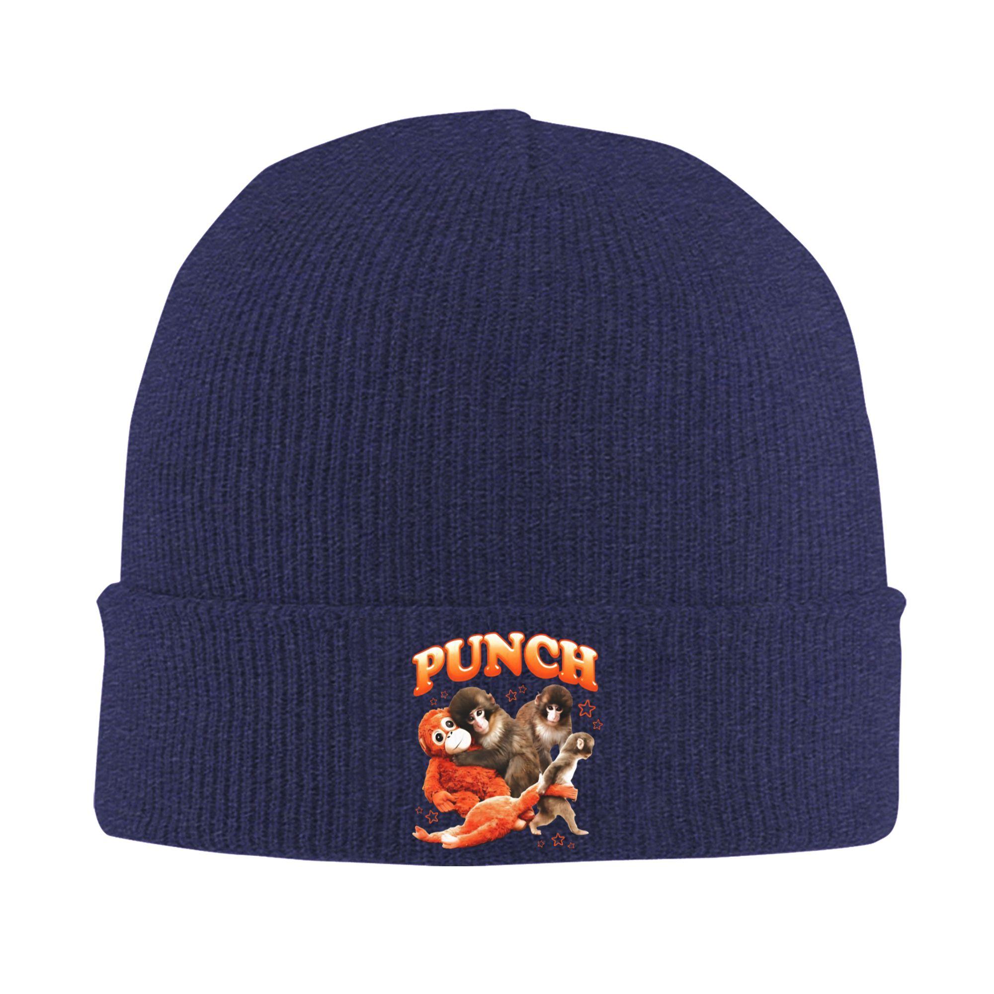 

Men Women Unisex Punch Monkey Team Punch Monkey Team Punch Beanie Hats Funny Knitted Hat Kpop Caps Head Wrap Bonnet Hats One Size