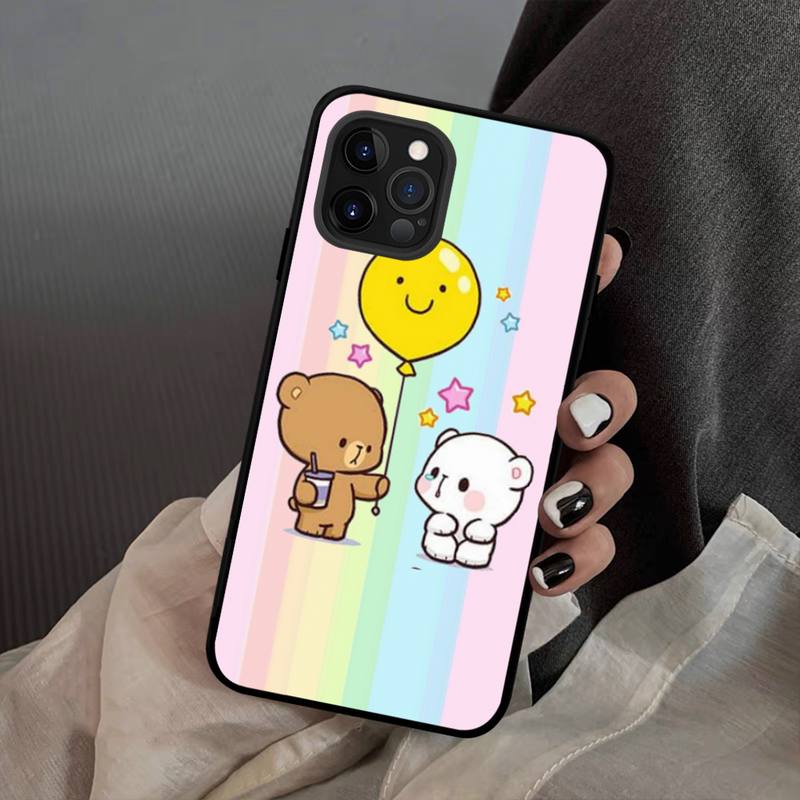 Niedliche Cartoon Bär Handyhülle Silikon Weich für iPhone 14 13 12 11 Pro Mini XS MAX 8 7 6 Plus X XS XR Hülle