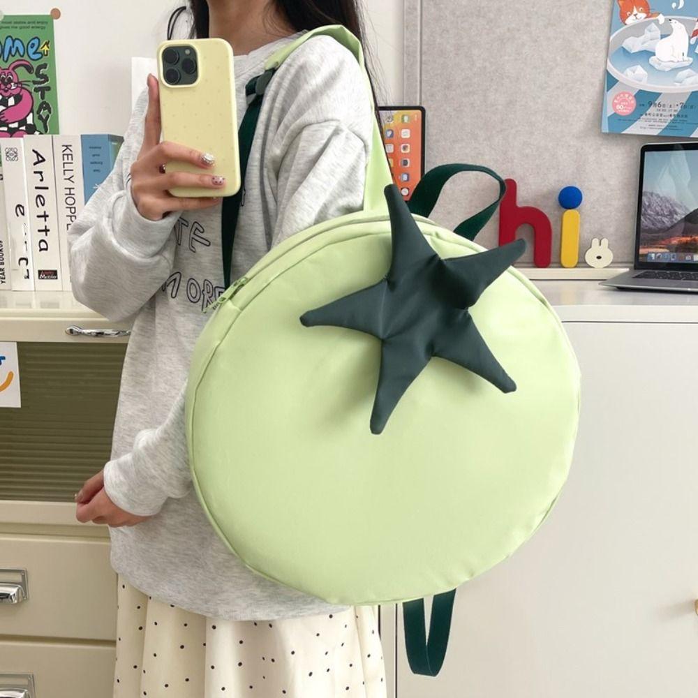Cute Tomato Backpack Casual Student Schoolbag New Large Capacity Backpack  Teenagers
