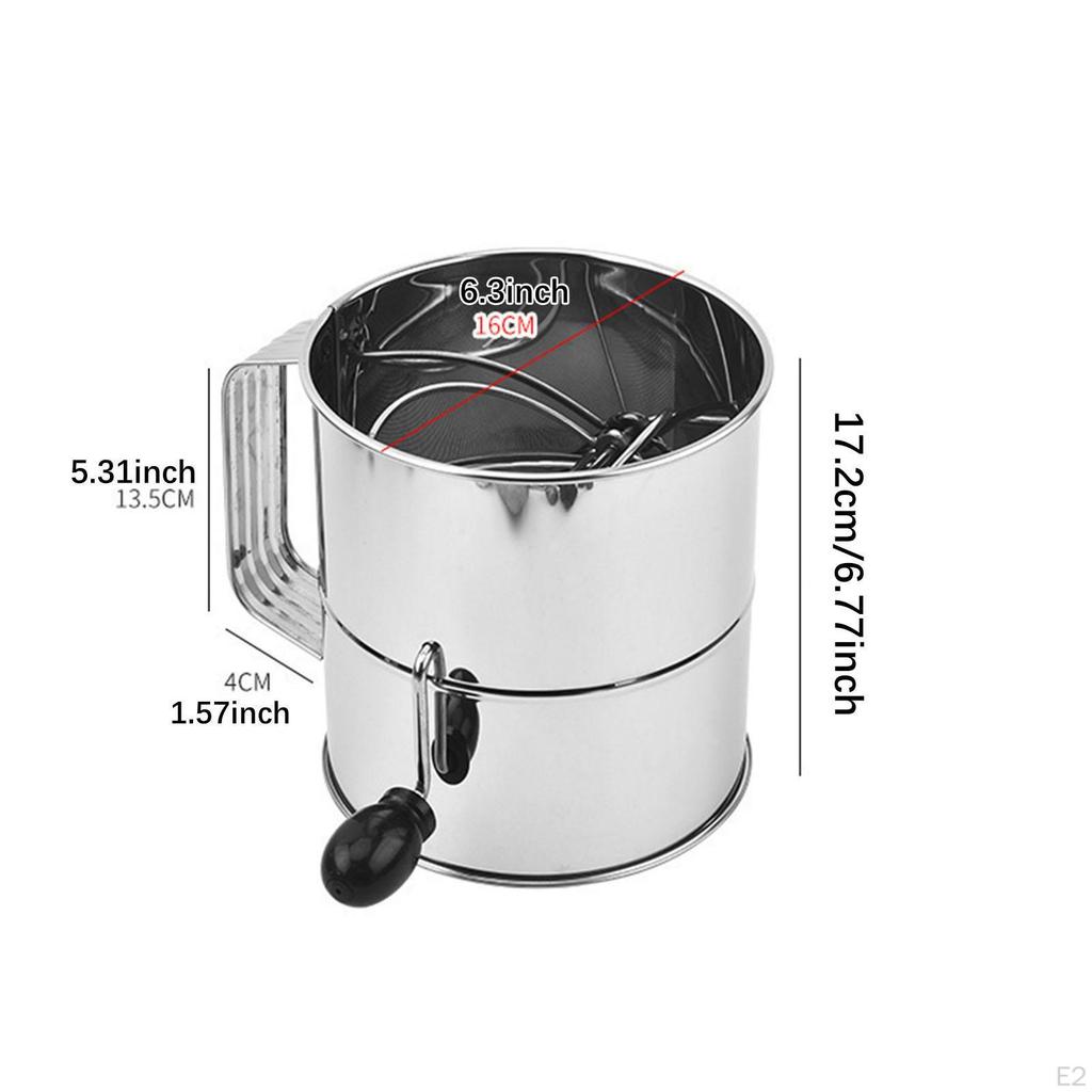 Flour, Hand-cranked Kitchen Supplies, Sugar Mixer with Hand Crank for Decorating Cakes, Tarts,