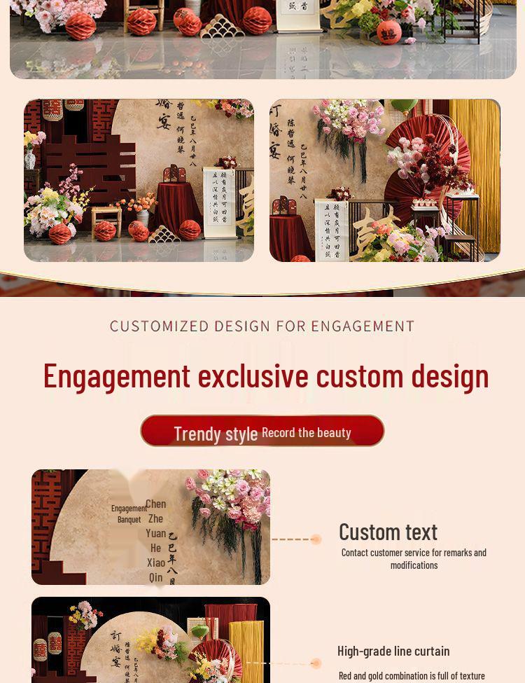 Chinese Wedding Banquet & Courtyard Table Setting Decor Set
