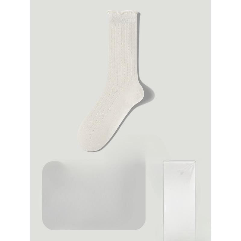 

Женские летние тонкие белые сетчатые носки-гольфы без косточек 1 pair