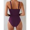 New Women's Fashion One-Piece Swimsuit with Solid Color Tummy Control and Adjustable Shoulder Straps