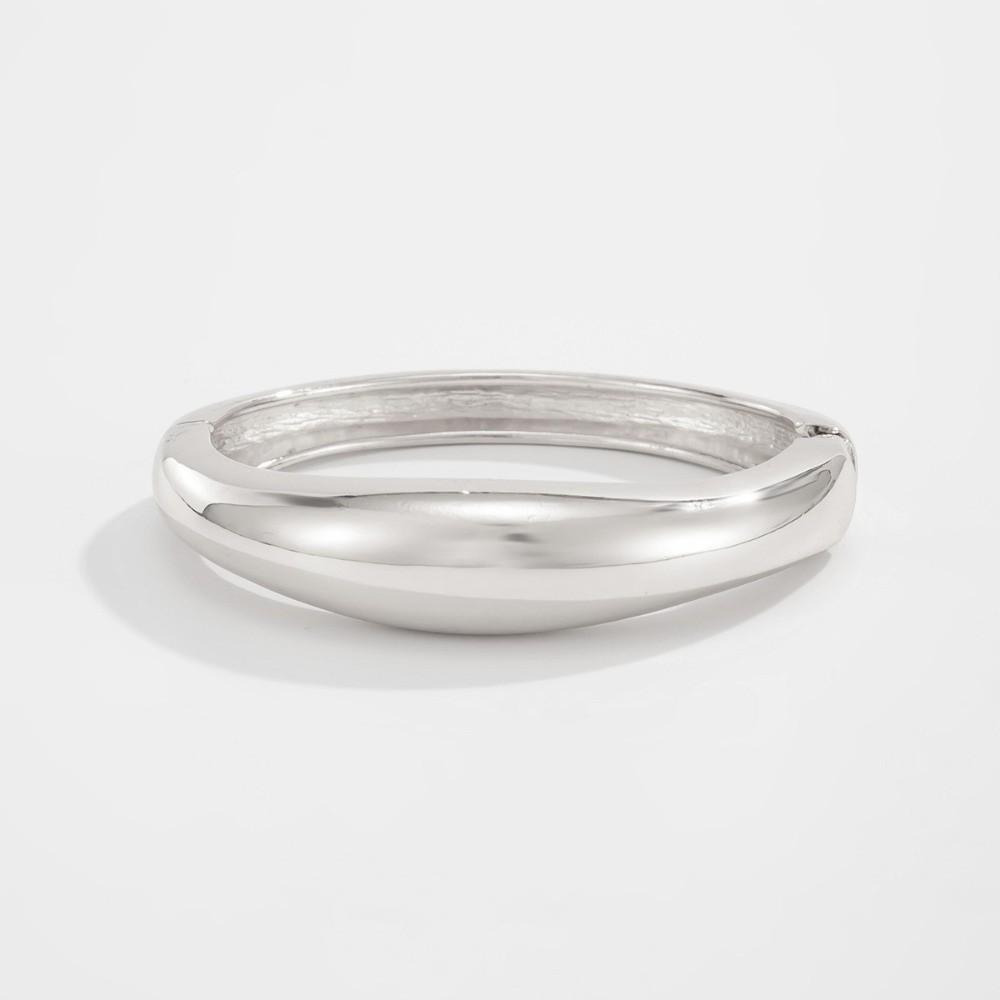 Zinc Zinc Zinc Alloy Simple Metal Bracelet Geometry Wide Side Bangle Personality Exaggerated Bracelet Daily