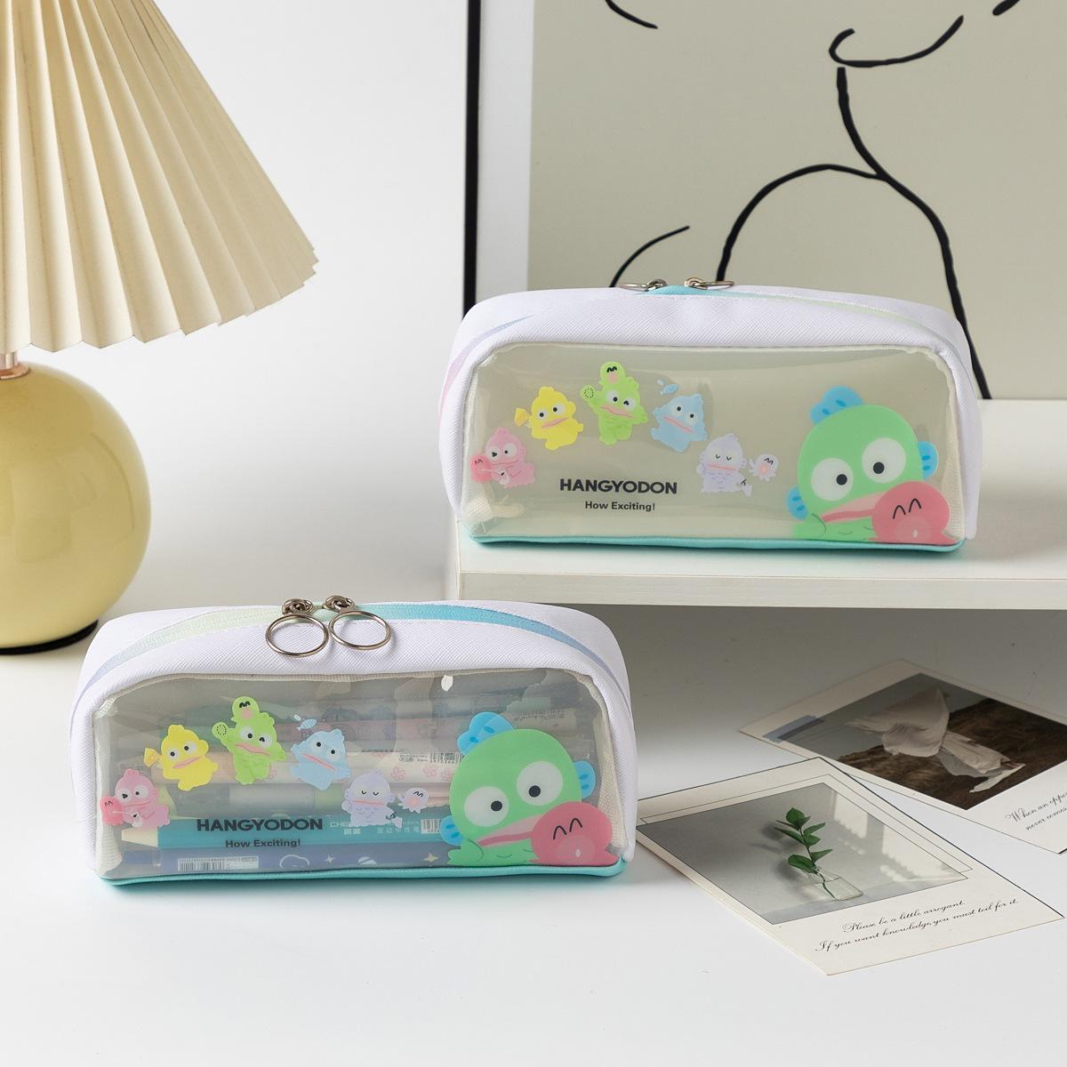 Japanese-Style Colorful Clownfish Pencil Case - Double-Layer, Large-Capacity, Cute & Simple Design Large Capacity