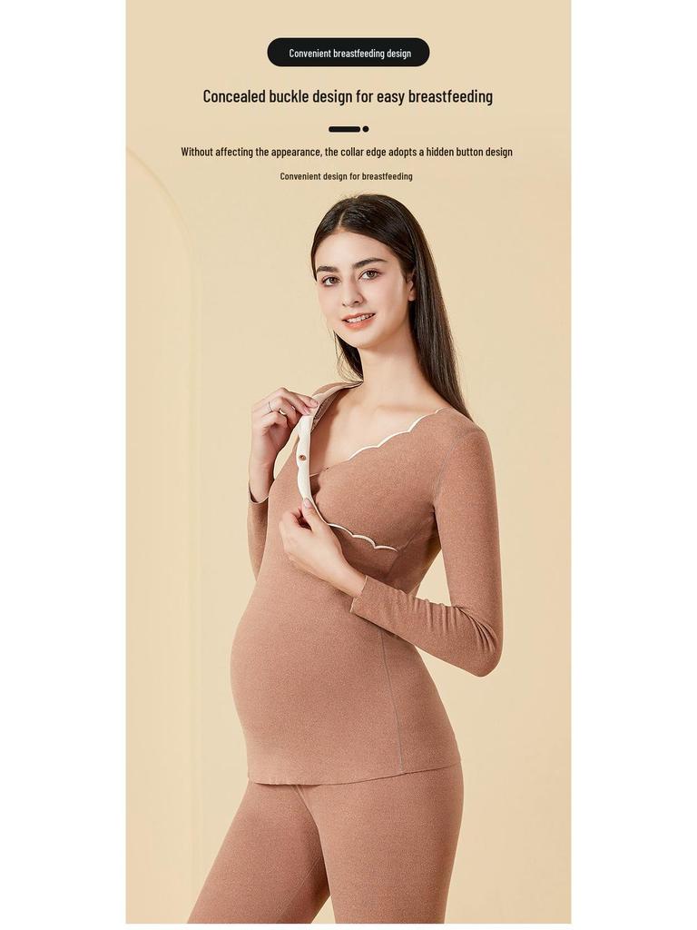 Umstandspflege Herbst/Winter Anzug mit Brustpolstern & Deutscher Samt Warme Unterwäsche